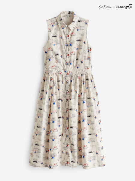 Cath Kidston White 100% Cotton Paddington Bear Shirt Dress (N15830) | ₪352