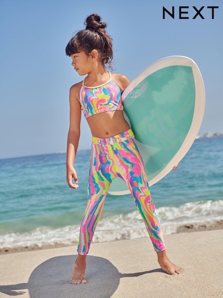 Rainbow Swirl Sunsafe Swim Leggings (3-16yrs) (N16192) | €6 - €7
