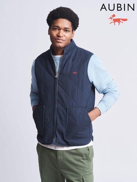 Aubin Blue Kelsey Diamond Quilted Gilet (N16258) | €79
