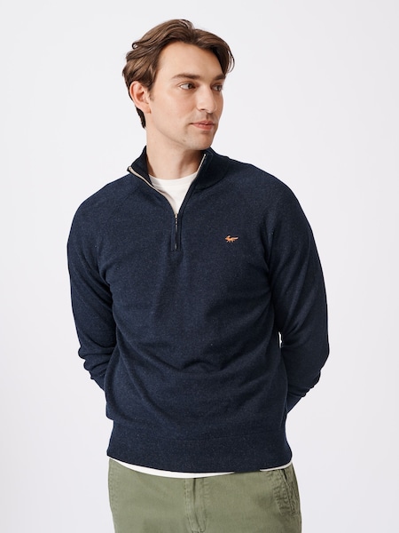 Laivasto - Aubin Bonby Quarter Zip Cotton Jumper (N16265) | €124
