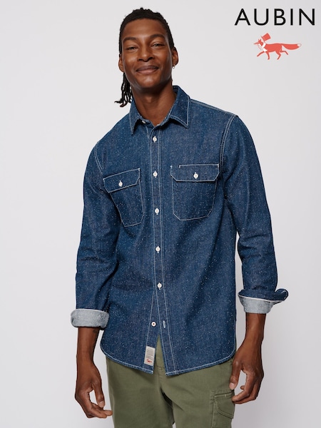 Aubin Blue Detuyll Selvedge Denim Shirt (N16276) | €156