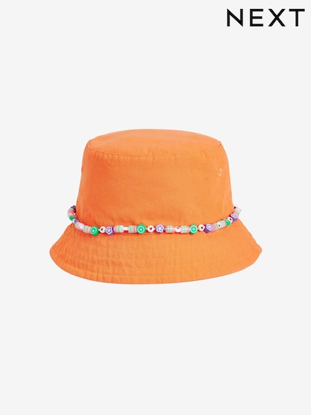 Orange Beaded Bucket Hat (3-16yrs) (N16420) | AED23 - AED30