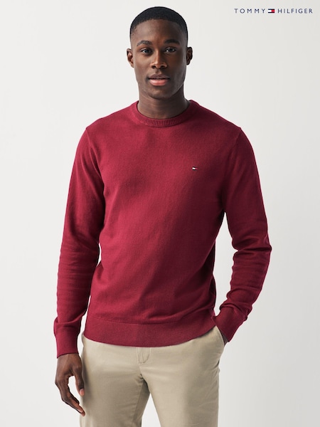 Tommy Hilfiger Red Cotton Blend Jumper With Cashmere (N16425) | €73