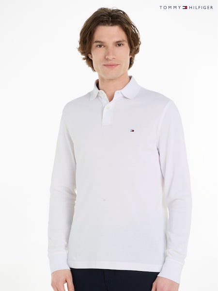 Tommy Hilfiger White 1985 Regular Long Sleeve Polo Shirt (N16464) | €56