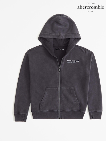 Abercrombie & Fitch Grey Zip-Through Logo Hoodie (N16578) | €21