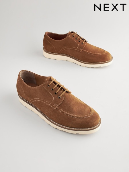 Tan Brown Suede Apron Wedge Shoes (N16680) | €26