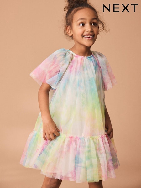 Rainbow Tie-Dye Mesh Party Dress (3mths-16yrs) (N16696) | €9 - €14