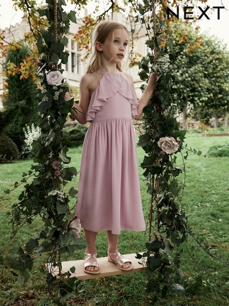 Pink Ruffle Prom Dress (6-16yrs) (N16697) | €36 - €45