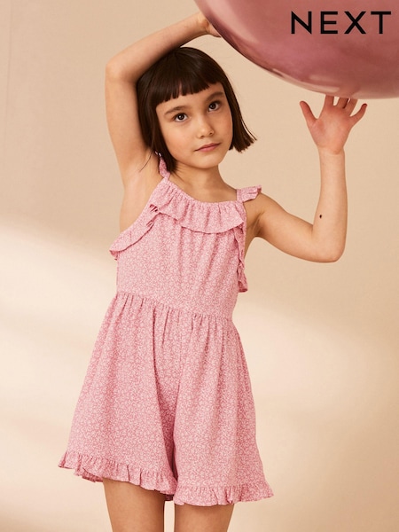 وردي زهور - Frill Playsuit (3-16yrs) (N16700) | ‏24 د.إ.‏ - ‏ 34‏ د.إ.
