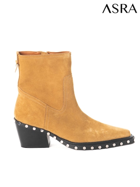 ASRA London Brown Tia Studded Western Boots (N16724) | R$ 1,335