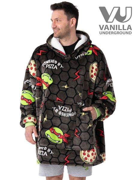 Vanilla Underground Black Ninja Turtles Adult Blanket Hoodie (N16749) | €63