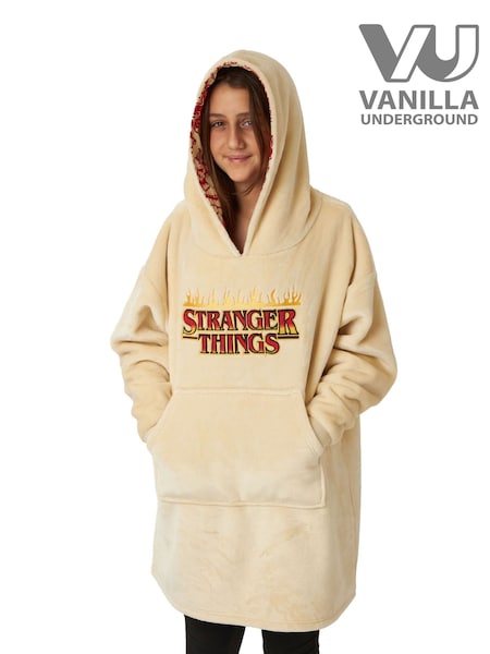 لون كريم Stranger Things - Vanilla Underground Kids Blanket Hoodie (N16750) | ‏134 ر.ق.