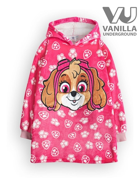 Vanilla Underground Pink Paw Patrol Kids Printed Fleece Blanket Hoodie (N16754) | €34