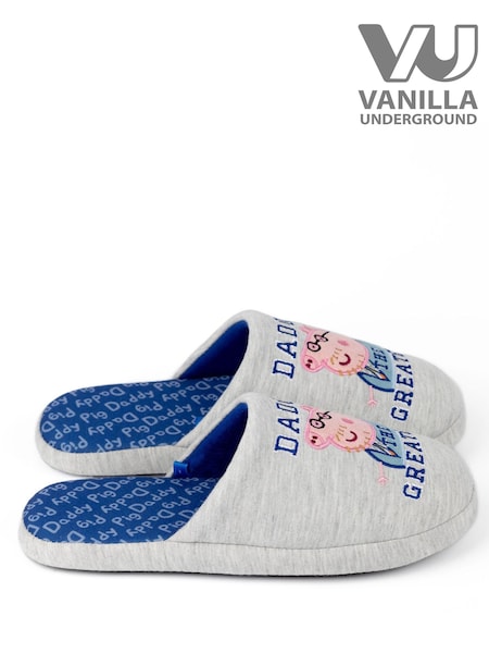 Vanilla Underground Grey Daddy Pig Winter Slippers (N16760) | €25