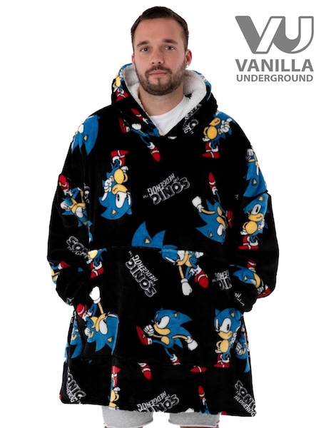 Vanilla Underground Black Sonic Adult Blanket Hoodie (N16773) | €63