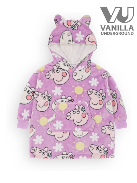 Vanilla Underground Purple Peppa Pig Kids Printed Fleece Blanket Hoodie (N16777) | BGN 77