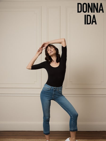 DONNA IDA Blue Kitty Kat The High Top Cropped Mini Boots (N16821) | €161