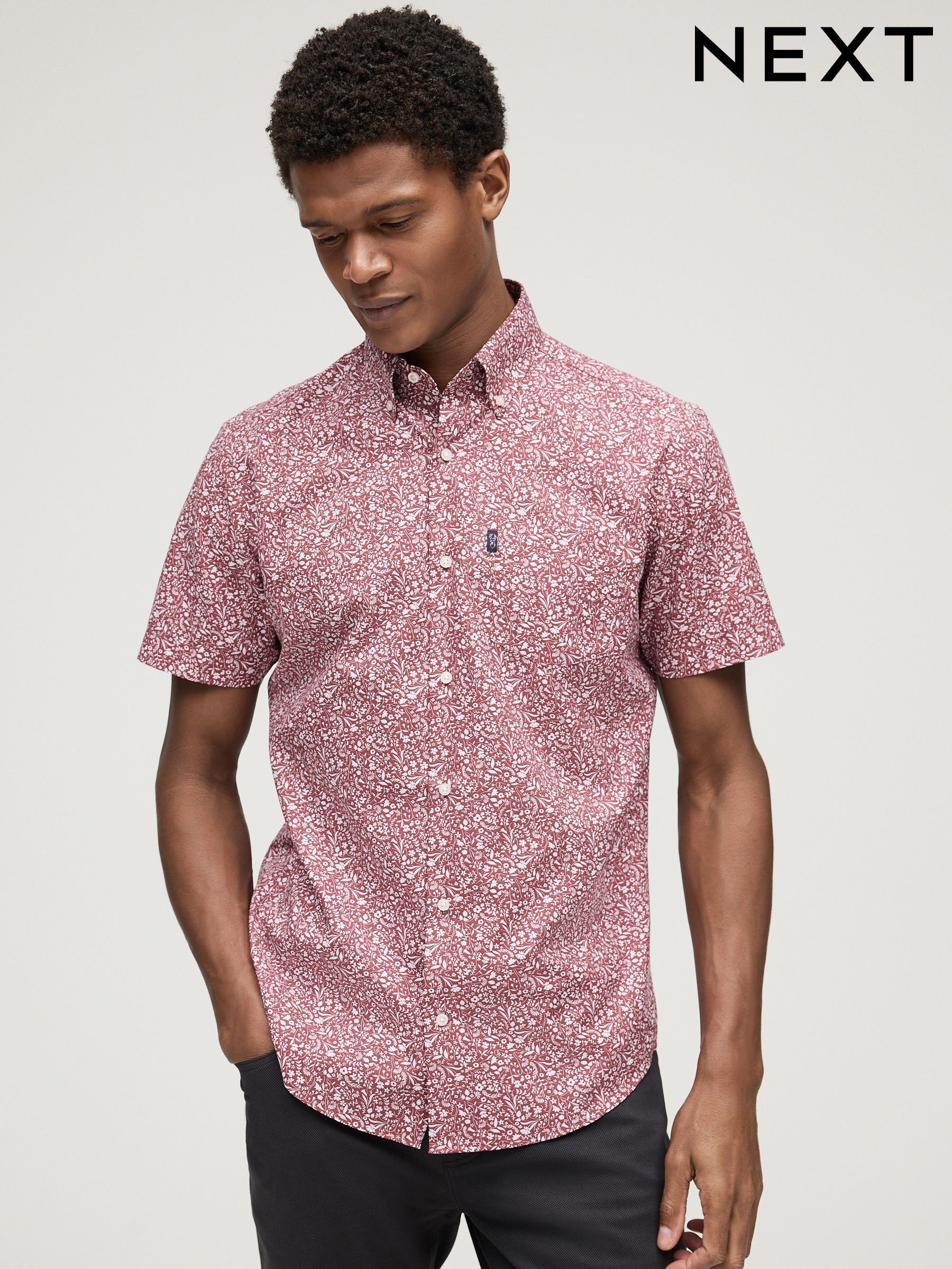 Red floral shirt outlet