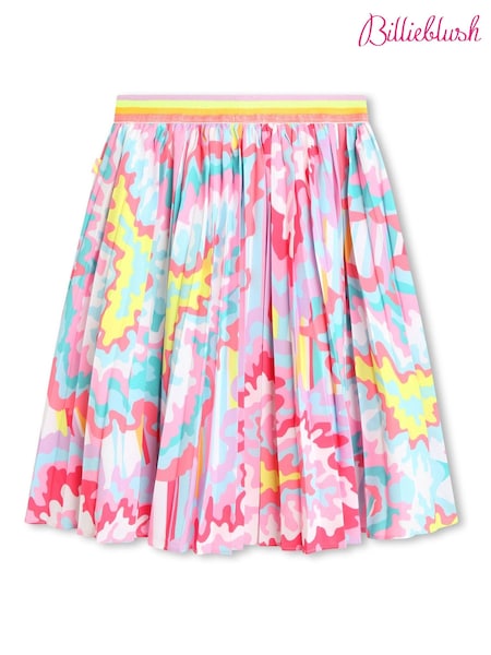 Billieblush Pink Mid Length Pleated Butterfy Print Skirt (N16929) | €38