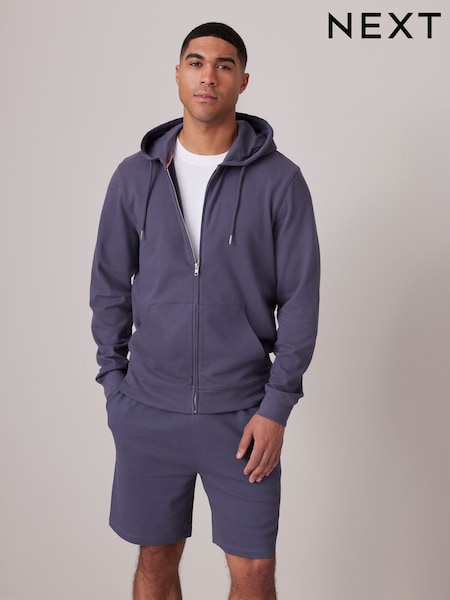 Azul pizarra con textura - 100% Cotton Lightweight Zip Up Hoodie (N17037) | 32 €