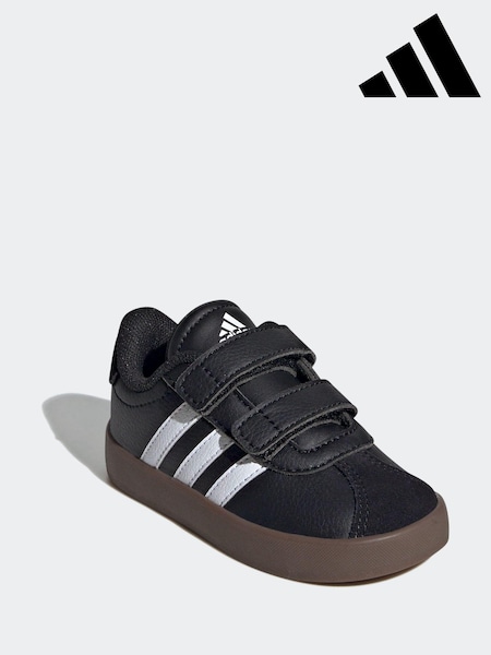 أسود/أبيض - Adidas Vl Court 3.0 Hook And Loop Trainers (N17129) | ‏16 ر.ع.‏