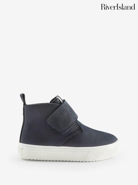 River Island Blue Boys Suede Lace Demi Boots (N17228) | €13