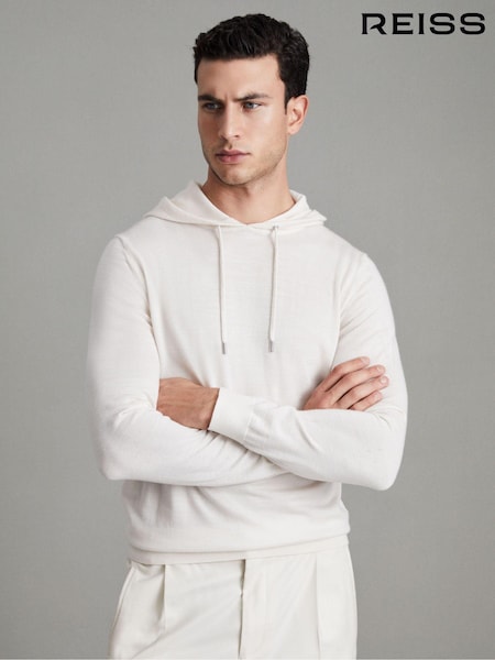 Reiss Snow Holland Merino Wool Drawstring Hoodie (N17307) | €140