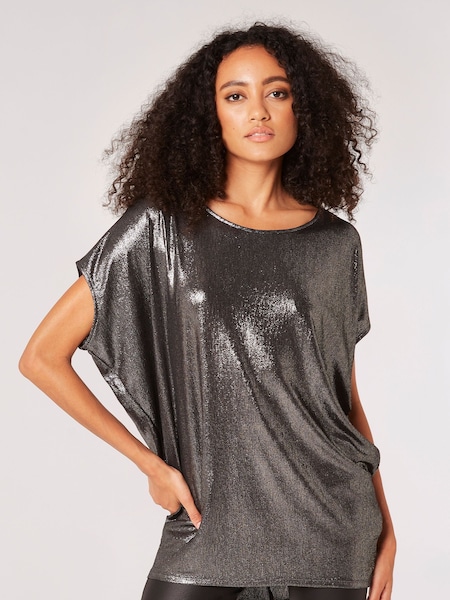 Apricot Solid Sparkle Cocoon Top (N17545) | ‏83 د.إ.‏