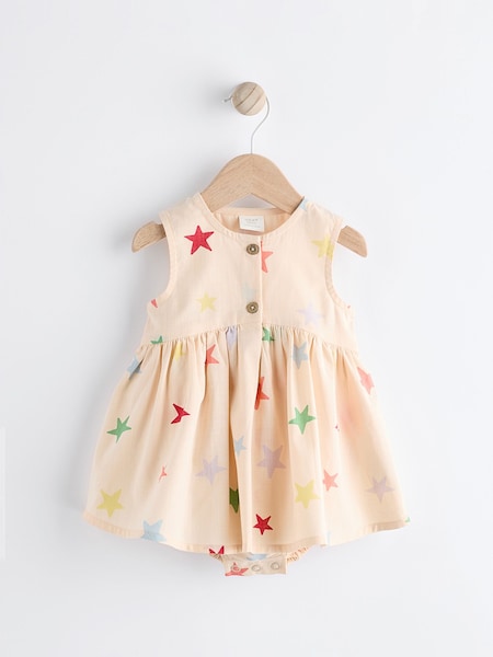 Cream/Multi Star Print - Baby Integral Knickers Dress (0mths-2yrs) (N17801) | € 10 - € 12