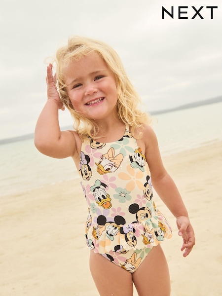 Pink Minnie Mouse Frill Swimsuit (3mths-10yrs) (N17901) | €16 - €18