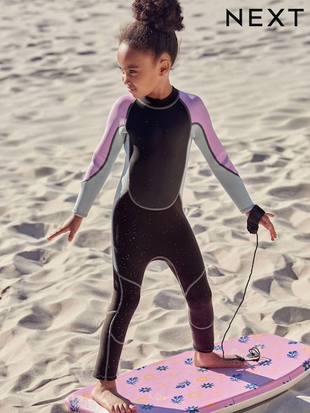 Black/Purple 3mm Neoprene Wetsuit (1-16yrs) (N17902) | AED36 - AED42