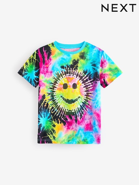 Multi Tie Dye All-Over Print Short Sleeves 100% Cotton T-Shirt (3-16yrs) (N17945) | €10 - €14