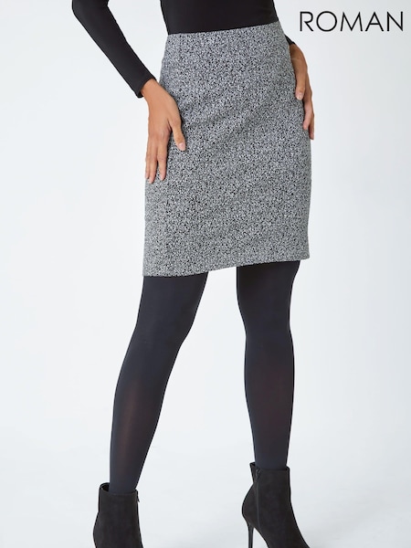 Roman Grey Smart Textured Stretch Skirt (N18078) | €20