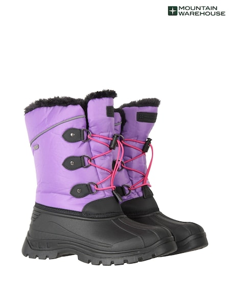 Mountain Warehouse Purple/Black Kids Whistler Sherpa Lined Snow Boots (N18231) | AED186