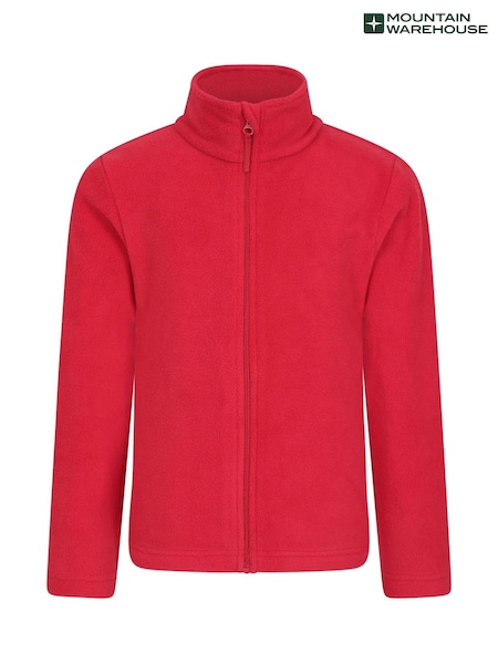 Rød - Mountain Warehouse Camber II Full Zip Fleece for barn (N18244) | kr257