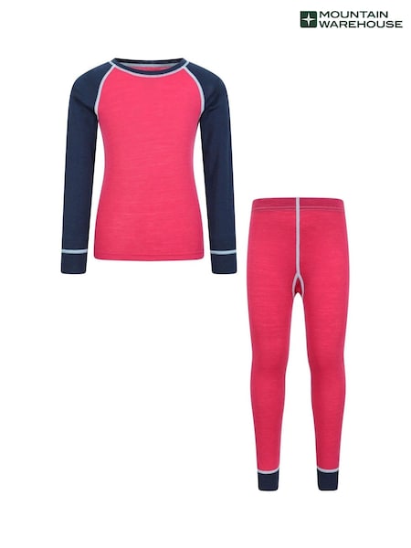 Mountain Warehouse Purple Kids Merino II Thermal Top And Trousers Set (N18261) | AED227