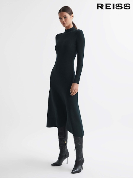 Reiss Teal Chrissy Knitted Bodycon Midi Dress (N18494) | €271