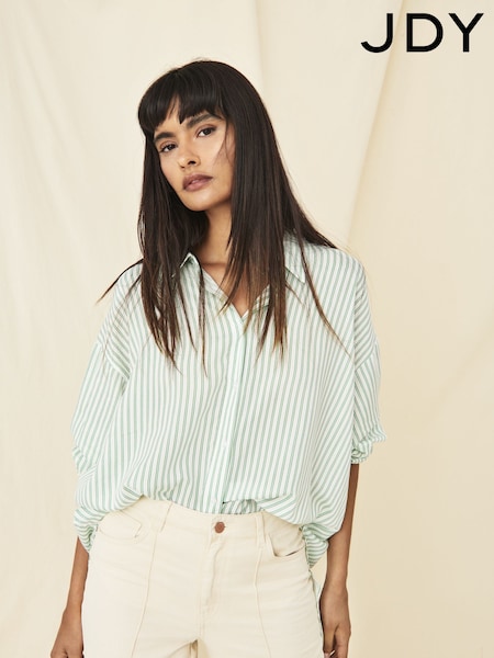 JDY Green Stripe Relaxed Shirt (N18816) | €13