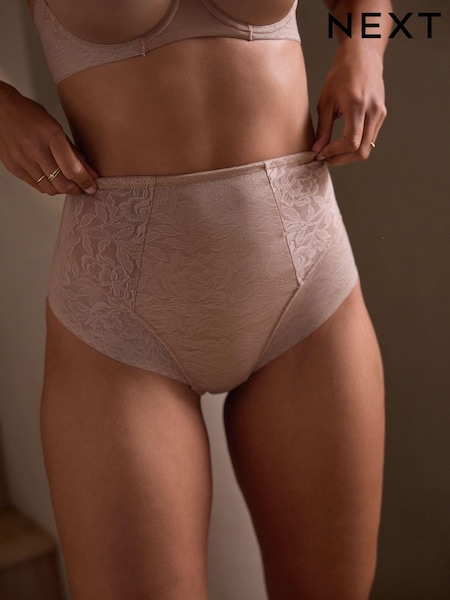 Nude Floral Lace Tummy Control Knickers (N18825) | €6