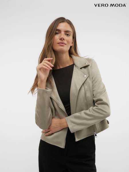VERO MODA Grey Faux Suede Jacket (N18844) | €16
