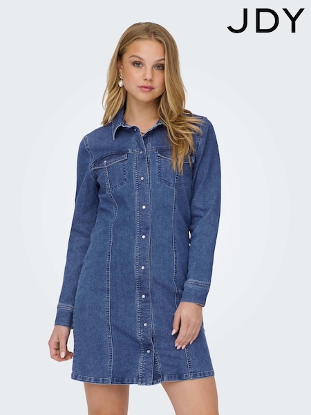 JDY Blue Long Sleeve Denim Shirt Dress (N18850) | €33