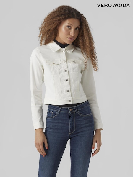 VERO MODA White Fitted Denim Jacket (N18955) | €18