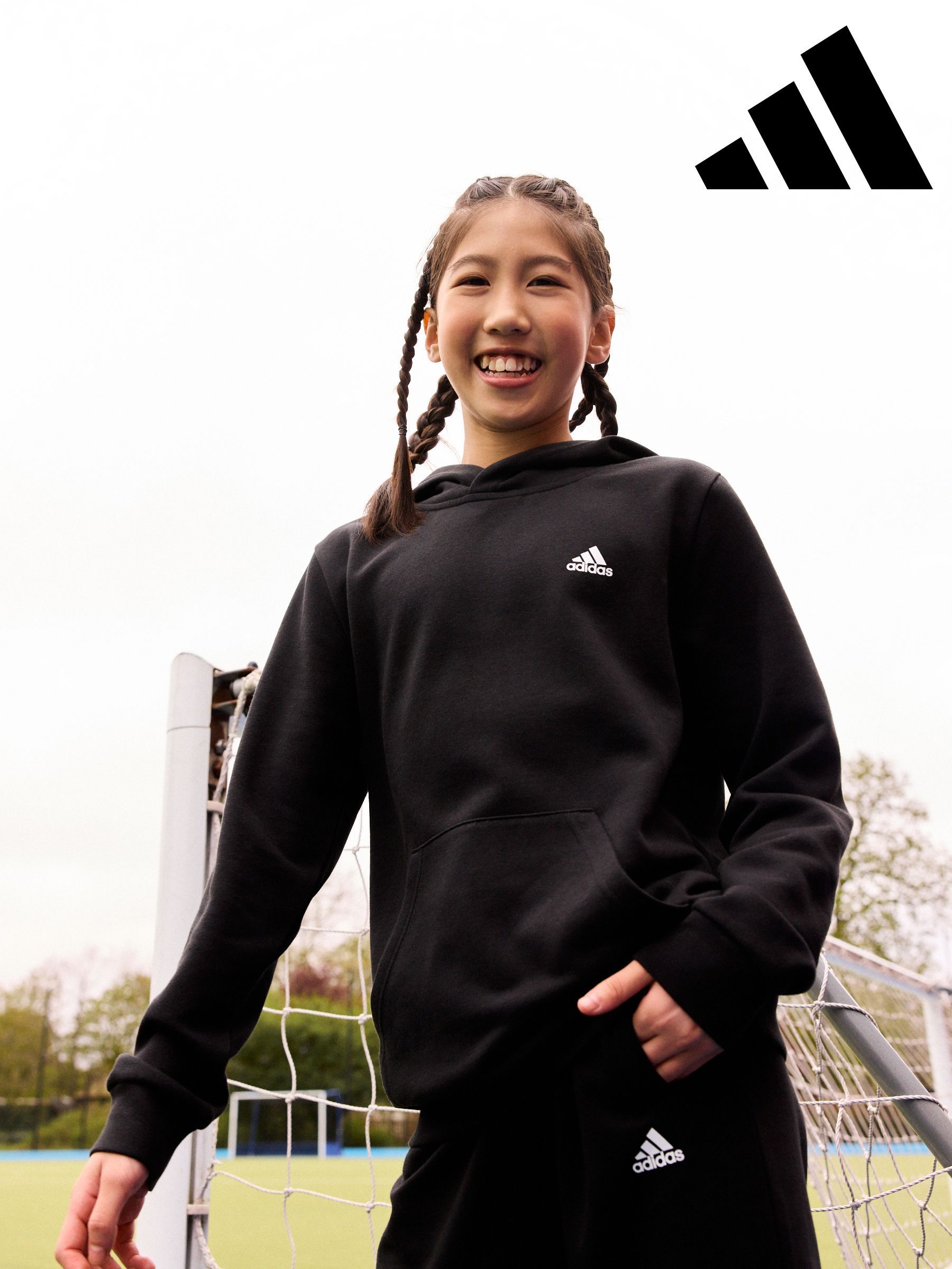 Girls black adidas hoodie online