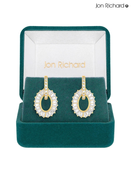 Jon Richard Gold Cubic Zirconia Open Earrings (N20486) | €10