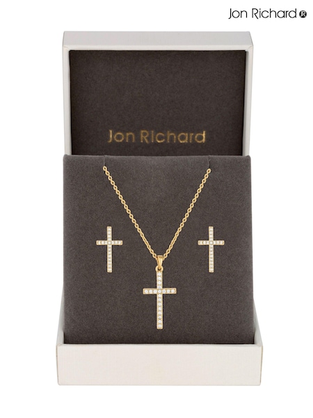 Jon Richard Cubic Zirconia Cross Set (N20491) | 89 LEI
