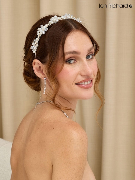 Jon Richard Crystal Beaded Floral Headband (N20534) | €46
