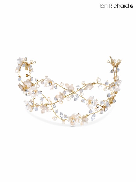 Jon Richard Gold Floral Hair Vine (N20539) | $165