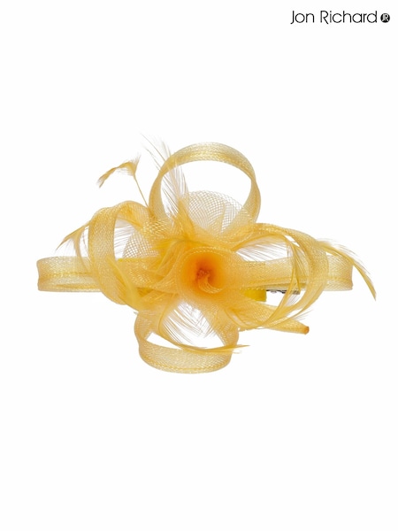 Jon Richard Yellow Small Feather Fascinator Clip (N20568) | €19