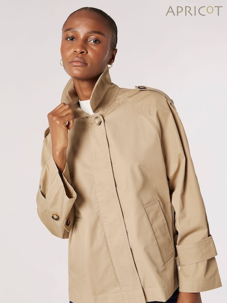 Apricot Natural 100% Cotton Short Trench Coat (N20605) | €75