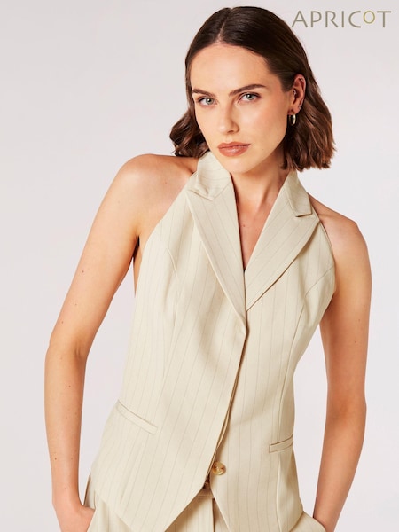 Apricot Natural Backless Pinstripe Waistcoat (N20631) | €21.50